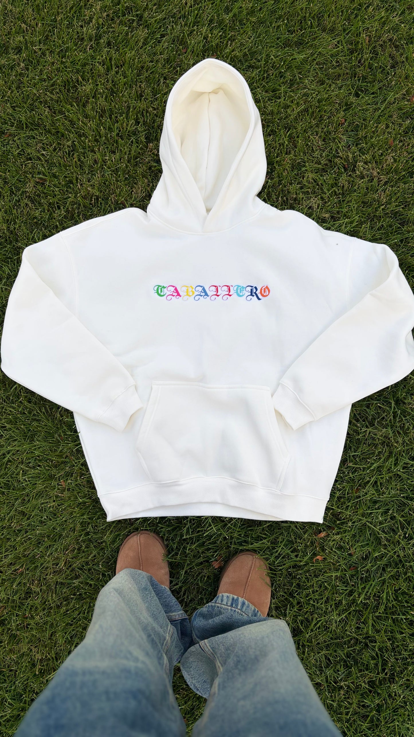 Caballero Multicolor Hoodie Cremé White