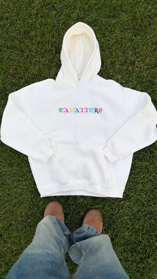 Caballero Multicolor Hoodie Cremé White
