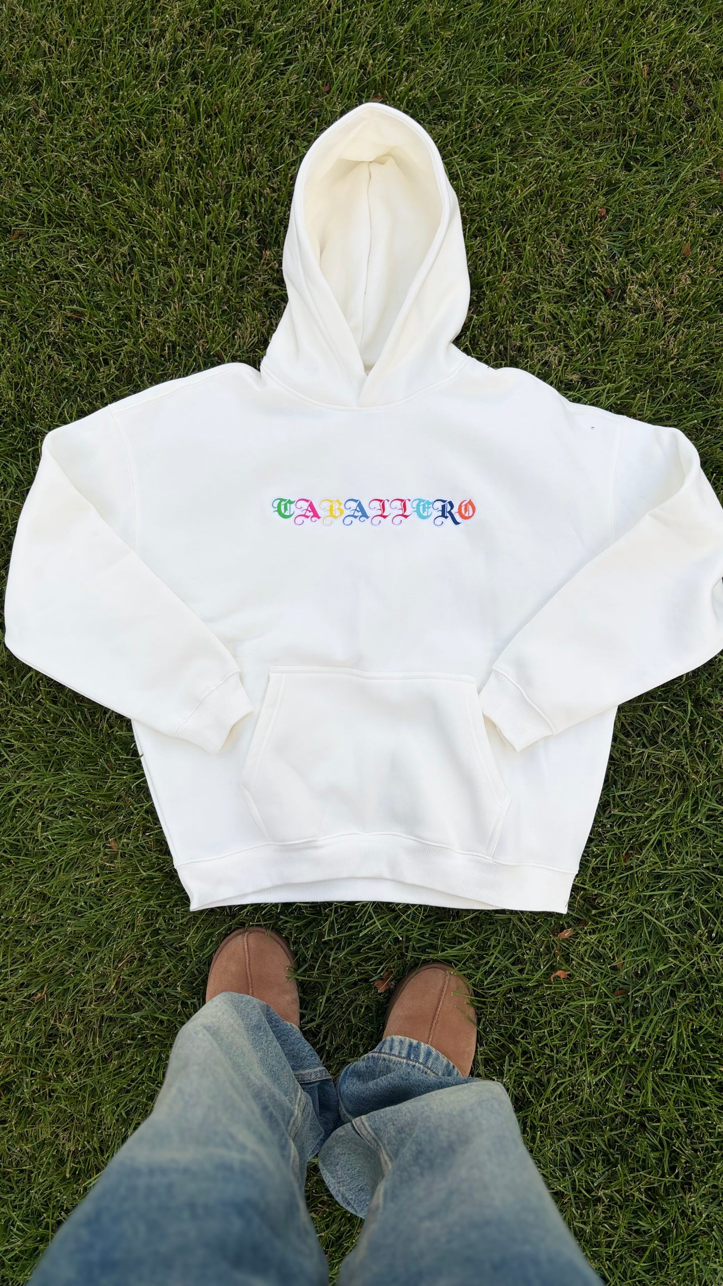 Caballero Multicolor Hoodie Cremé White